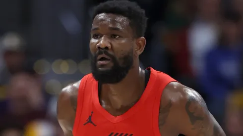 Deandre Ayton #2 while playing for the Portland Trail Blazers against the Denver Nuggets.