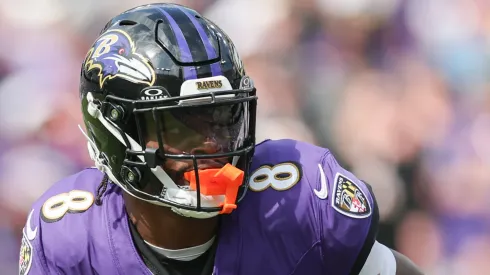 Lamar Jackson #8 of the Baltimore Ravens.