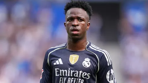 Vinicius Junior of Real Madrid looks on during a game.