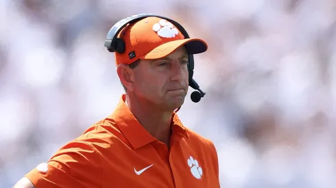 Dabo Swinney looks on during vs the Yellow Jackets on September 13, 2025 in Georgia.
