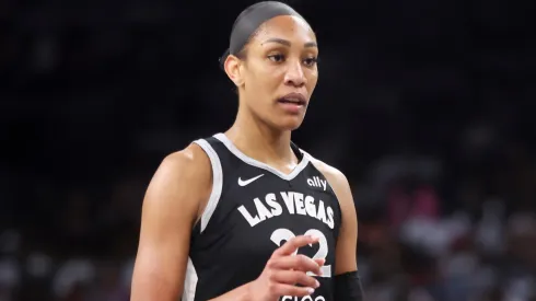 A'ja Wilson #22 of the Las Vegas Aces.