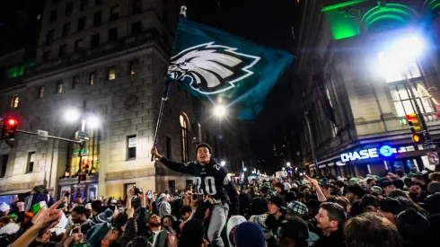 Philadelphia Eagles fans celebrate the win over the Chiefs on Super Bowl LIX in 2025.
