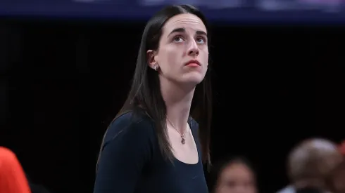 Caitlin Clark #22 of the Indiana Fever looks on prior to an WNBA game.