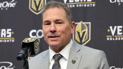 Head coach Bruce Cassidy of the Vegas Golden Knights in 2025.