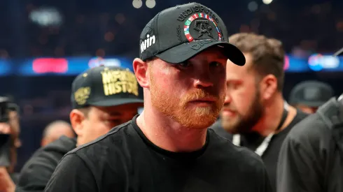 Canelo Alvarez exits the ring after losing to Terence Crawford.