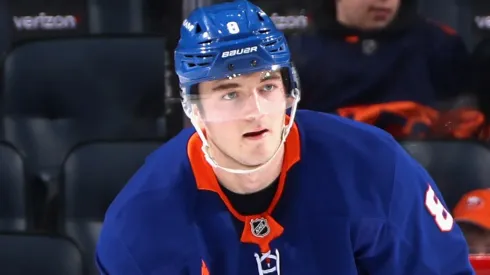 Noah Dobson exits the ice during Montreal’s 7-2 preseason loss to the Maple Leafs.