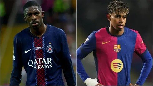 Ousmane Dembele of Paris Saint-Germain and Lamine Yamal from Barcelona.
