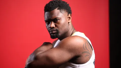 Zion Williamson #1 of the New Orleans Pelicans poses.