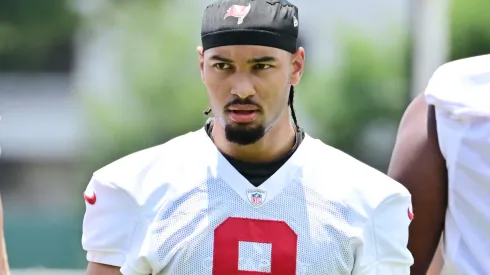 Emeka Egbuka #9 of the Tampa Bay Buccaneers