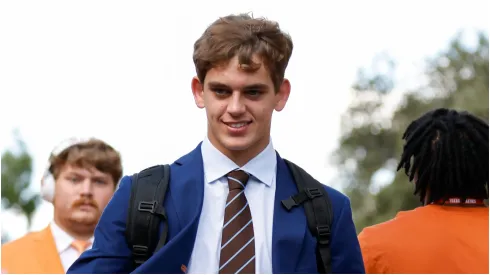 Arch Manning at Darrell K Royal-Texas Memorial Stadium on September 21, 2024 in Austin, Texas.