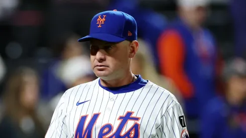 Carlos Mendoza #64 of the New York Mets in action against the Arizona Diamondbacks at Citi Field on April 30, 2025.