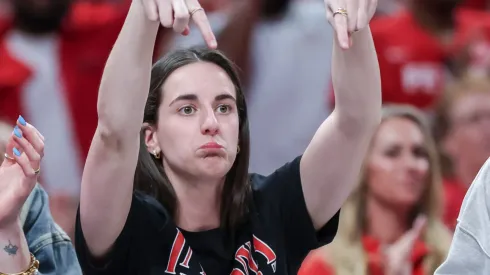 Chloe Bibby, Caitlin Clark and Sophie Cunningham of the Indiana Fever.