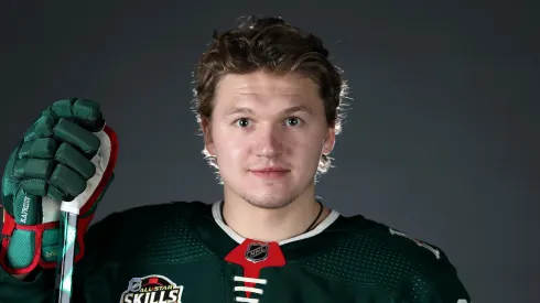 Kirill Kaprizov at T-Mobile Arena on February 04, 2022 in Las Vegas, Nevada.