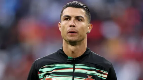 Cristiano Ronaldo of Portugal warms up.