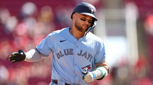Bo Bichette #11 of the Toronto Blue Jays runs the bases.