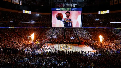 A general view as Jamal Murray #27 of the Denver Nuggets at Ball Arena in 2023.
