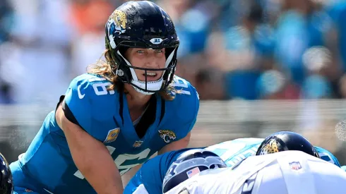 Trevor Lawrence #16 of the Jacksonville Jaguars in 2025.