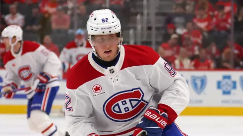 Patrik Laine at Little Caesars Arena on October 09, 2025 in Detroit, Michigan.