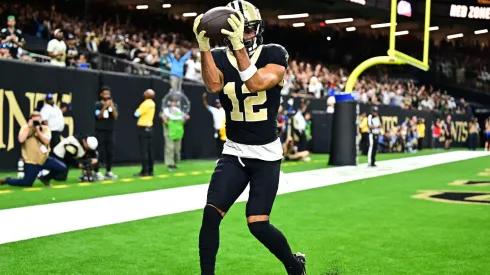 Chris Olave #12 of the New Orleans Saints