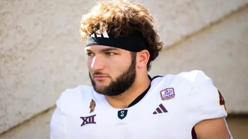 Cam Skattebo at Arizona Stadium on November 30, 2024 in Tucson, Arizona.