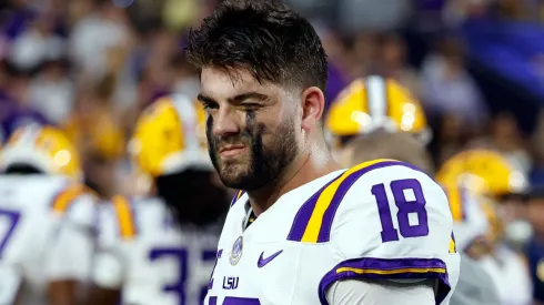 Quarterback Garrett Nussmeier #18 of the LSU Tigers.