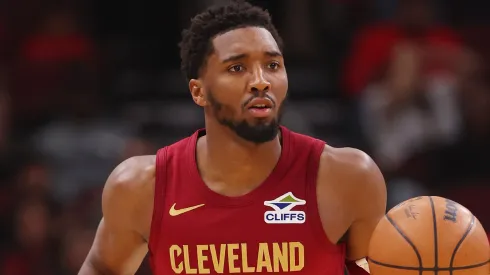Donovan Mitchell of the Cleveland Cavaliers during an NBA game.