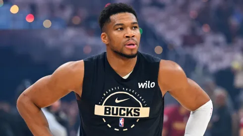 Giannis Antetokounmpo prior to an NBA game.