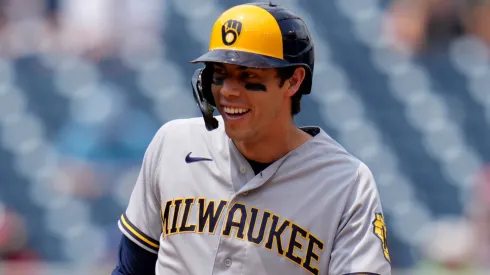 Christian Yelich #22 of the Milwaukee Brewers in 2023.