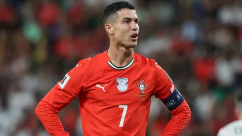 Cristiano Ronaldo of Portugal reacts during the FIFA World Cup 2026 qualifier match.