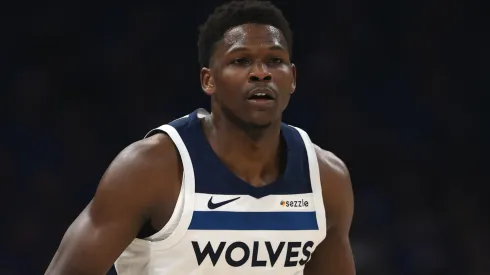 Anthony Edwards #5 of the Minnesota Timberwolves during a game.