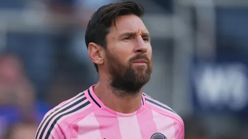Lionel Messi #10 of Inter Miami CF reacts prior to a game.
