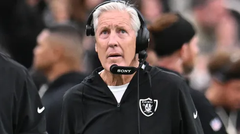 Head coach Pete Carroll of the Las Vegas Raiders