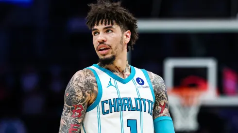 LaMelo Ball during an NBA game with the Hornets.