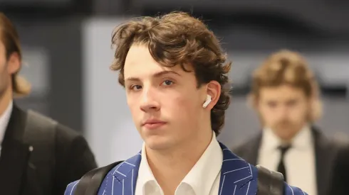 Gabe Perreault at UBS Arena on September 29, 2025 in Elmont City.