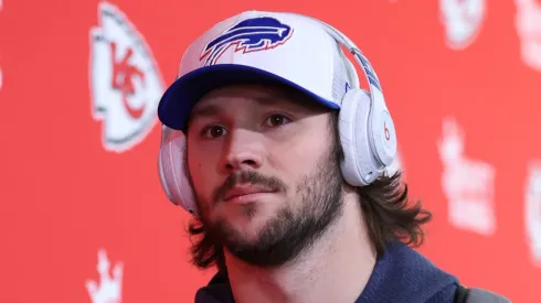 Josh Allen of the Bills arrives prior to a game against the Chiefs.