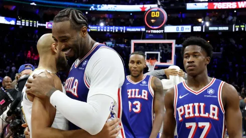 Philadelphia 76ers players after the game against the Boston Celtics.