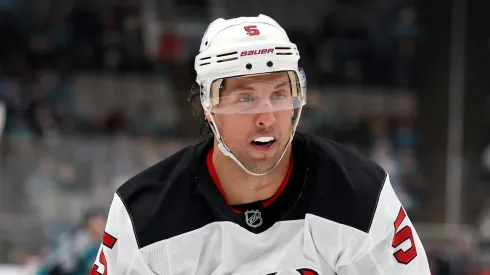 Brenden Dillon during a Devils game against the Sharks.