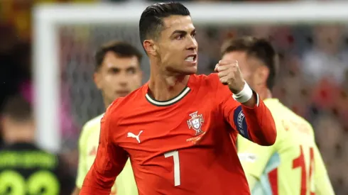 Cristiano Ronaldo of Portugal celebrates a victory.
