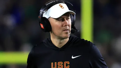 Head coach Lincoln Riley of the USC Trojans.