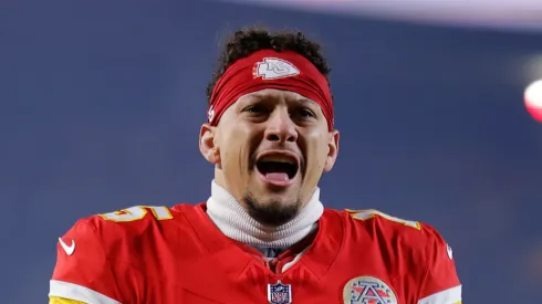 Patrick Mahomes during warmups before a game