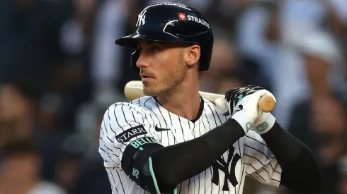 Cody Bellinger #35 of the New York Yankees stands at bat.