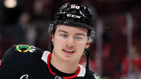 Connor Bedard of the Chicago Blackhawks at the United Center.