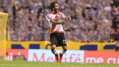 Ponzio celebra un gol de River en la Bombonera.
