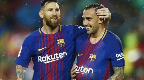 LA ÚLTIMA VEZ. Paco Alcácer junto con Messi después de su doblete ante Sevilla en noviembre (Foto: Getty).
