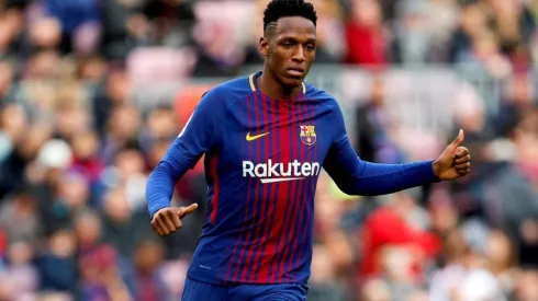 Foto de Yerry Mina, jugador de Barcelona.
