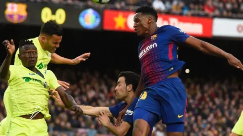 Foto de Yerry Mina, jugador de Barcelona.
