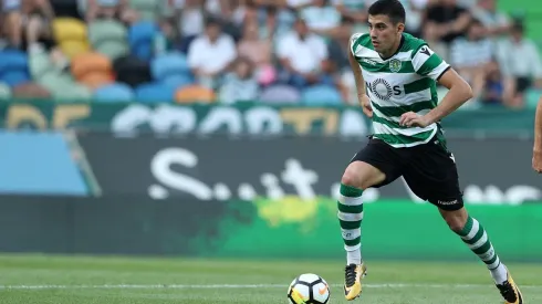 Rodrigo Battaglia con la camiseta de Sporting de Lisboa.
