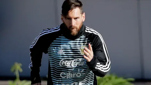 OJO DE TIGRE. Lionel Messi durante el entrenamiento de la Selección Argentina.
