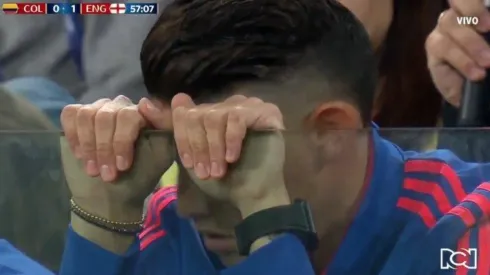 La triste reacción de James Rodríguez luego del gol de Inglaterra