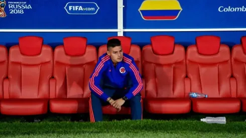 FRUSTRACIÓN. La imagen que vale mil palabras de James Rodríguez en el banco de suplentes.
